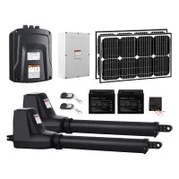 LockMaster Dual Swing Gate Opener 800KG with 40W Solar Panel, Gentle Start/Stop, Auto-Close, Remote Control, IP44