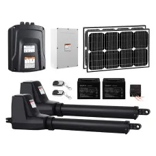 LockMaster Dual Swing Gate Opener 800KG with 40W Solar Panel, Gentle Start/Stop, Auto-Close, Remote Control, IP44