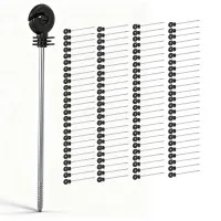 Giantz 100pcs Electric Fence Ring Insulators - High-Strength UV-Resistant Black PP, 25cm for Wire, Polywire, Rope