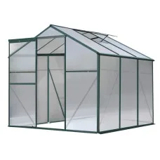 Green Fingers 1.9x1.9x1.83M Aluminium Greenhouse | UV-Resistant Polycarbonate | Durable, Spacious, Easy Assembly