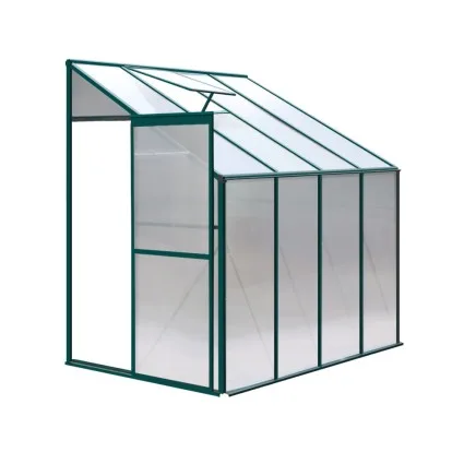 Greenfingers Lean-to Aluminium Greenhouse 2.52x1.27x2.13M | UV-Resistant Polycarbonate | Rust-Resistant Frame