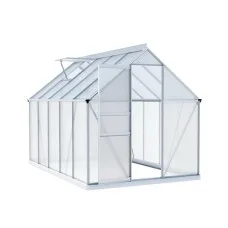 Green Fingers Aluminium Polycarbonate Greenhouse 3.1m x 1.9m x 2.0m with Lockable Door and Gutter System