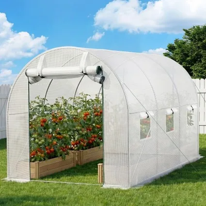 Green Fingers Greenhouse 3m x 2m x 2m Walk In with Mesh Windows Green