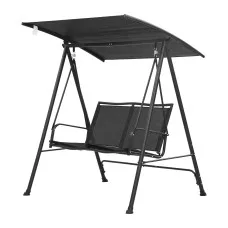 Gardeon Outdoor Swing Chair with Adjustable Canopy 250kg Black