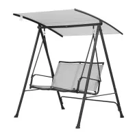Gardeon Outdoor Swing Chair with Adjustable Canopy 250kg Grey