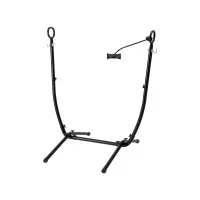 Gardeon Black Iron Hammock Chair Stand w/ Phone Holder - Sturdy, Weather-Resistant, Easy Assembly, 150kg Capacity