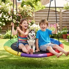 Gardeon 100cm Tree Swing Hammock with 150kg Capacity, Oxford Fabric and Foam-Padded Steel Frame