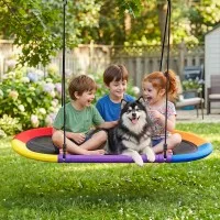 Gardeon Tree Swing Hammock 150cm Oval Platform 150kg Capacity Oxford Fabric Foam-Padded Steel Frame