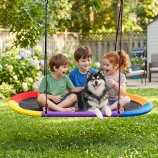 Gardeon Tree Swing Hammock 150cm Oval Platform 150kg Capacity Oxford Fabric Foam-Padded Steel Frame