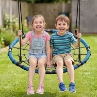 Gardeon Tree Swing Net Hammock Oval Platform 98.5 cm Steel Frame Foam Padding 150 kg Capacity Adjustable