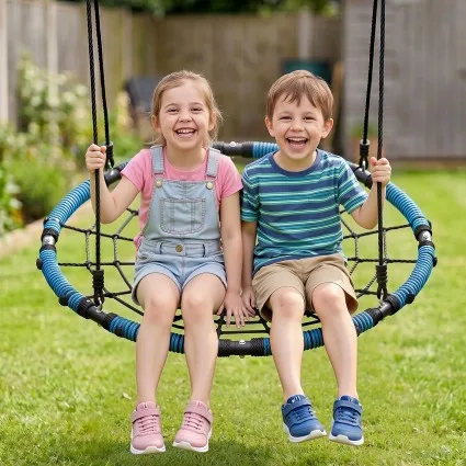 Gardeon Tree Swing Net Hammock Oval Platform 98.5 cm Steel Frame Foam Padding 150 kg Capacity Adjustable