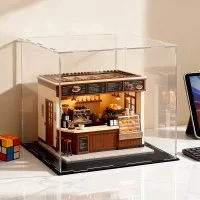 Artiss Clear Acrylic Display Case 30x30x30cm - Dustproof Protection Box with Premium Black Base for Collectibles & Toys