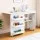 Artiss Multi-functional Folding Sewing Table - White Craft Station with Storage, Rolling Wheels, and Magnetic Closure