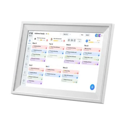 Artiss 10-Inch Digital Calendar Planner Smart Photo Frame Family Chore Chart 32GB White with Wi-Fi Sync