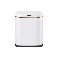 Devanti 38L Motion Sensor Bin, White Steel, Hands-Free & Noise-Free, Fingerprint-Resistant, Soft Close, 1-Year Warranty