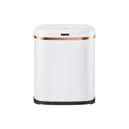 Devanti 38L Motion Sensor Bin, White Steel, Hands-Free & Noise-Free, Fingerprint-Resistant, Soft Close, 1-Year Warranty