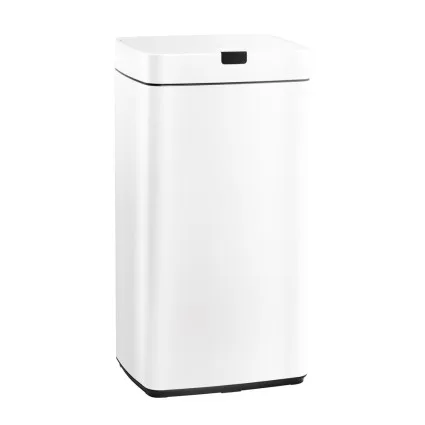 Devanti 45L Motion Sensor Bin in White - Hands-Free, Fingerprint-Resistant Steel with Soft Close & Manual Option