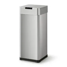 Devanti 50L Motion Sensor Bin Automatic Kitchen Rubbish Bin with Stainless Steel Body Soft Close Silver