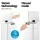 Devanti 50L Motion Sensor Trash Can - White Iron, Hands-Free, Soft Close, USB/Battery Powered, Fingerprint-Resistant