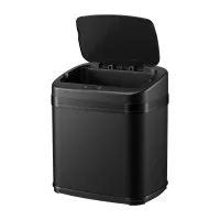 Devanti 15L Motion Sensor Bin Touchless Soft-Close Rubbish Bin with Automatic Manual Controls Black