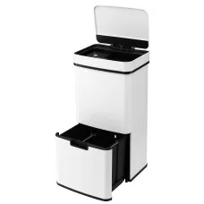 Devanti 72L 4-in-1 Sensor Rubbish Bin with 44L Waste and Twin 12L Recycling Compartments White