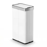 Devanti 70L Automatic Sensor Rubbish Bin Touchless Kitchen Garbage Can with Dual Wing Lid White