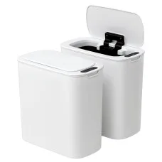 Devanti Automatic Motion Sensor Touchless Bin Twin Pack 11L Slim White Modern Design 2PCS 11 Litre Waste Can