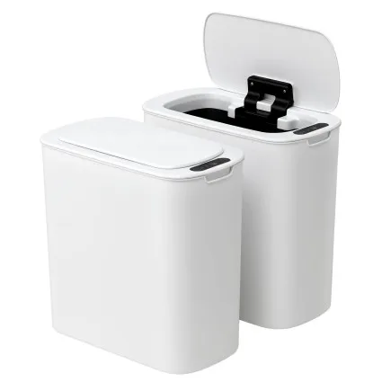 Devanti Automatic Motion Sensor Touchless Bin Twin Pack 11L Slim White Modern Design 2PCS 11 Litre Waste Can