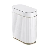 Devanti 7L Slim Motion Sensor Automatic Waste Bin Touchless ABS White for Kitchen Bathroom Office Apartment