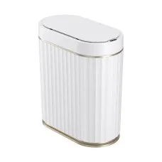 Devanti 7L Slim Motion Sensor Automatic Waste Bin Touchless ABS White for Kitchen Bathroom Office Apartment