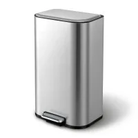 Cefito 40L Stainless Steel Pedal Bin with Soft Close Lid Removable Inner Bucket Rectangular Kitchen Rubbish Can