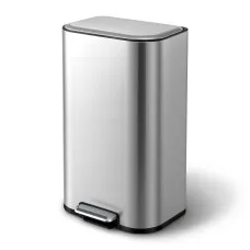 Cefito 40L Stainless Steel Pedal Bin with Soft Close Lid Removable Inner Bucket Rectangular Kitchen Rubbish Can