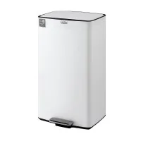 Cefito 40L White Pedal Bin: Steel/Stainless Steel, Soft-Close, Anti-Rust, Waterproof, Easy-Clean for Kitchen/Office