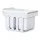 Cefito Pull Out Bin Kitchen Double Basket 2x15L White, Concealed Waste Bin with Lids, Heavy Duty Runners, Easy Install