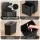 Cefito 63L 3-Compartment Carbon Steel Rubbish Bin Black Split Door Vertical Design 63 Litre Capacity