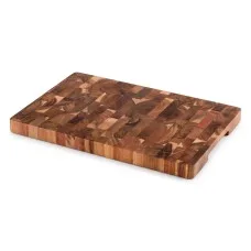 5-Star Chef Acacia End Grain Cutting Board 2.5cm Thick Walnut with Rubber Feet for Kitchen Prep and Serving