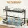 Cefito 2 Tier Dish Drying Rack Over Sink Kitchen Storage Organiser with Suction Feet Black 20kg Carbon Steel