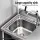 Cefito Stainless Steel Kitchen Bench Work Table with Sink and Splash-back 120cm 50kg Capacity