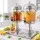 5-Star Chef 16L Dual Tank Juice Dispenser Beverage Server with Ice Tubes and Dual Taps Silver and Clear