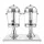 5-Star Chef 16L Dual Tank Juice Dispenser Beverage Server with Ice Tubes and Dual Taps Silver and Clear