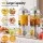 5-Star Chef 16L Dual Tank Juice Dispenser Beverage Server with Ice Tubes and Dual Taps Silver and Clear