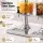 5-Star Chef 16L Dual Tank Juice Dispenser Beverage Server with Ice Tubes and Dual Taps Silver and Clear