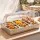 5-Star Chef 3 Pan Food Serving Display Countertop with Stainless Steel Trays and Clear Roll-Top Cover Silver