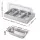5-Star Chef 3 Pan Food Serving Display Countertop with Stainless Steel Trays and Clear Roll-Top Cover Silver