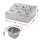 5-Star Chef Six-Pan Food Serving Display Container with Six Lids Removable Stainless Steel Pans Silver