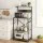 Artiss 4-Tier Kitchen Rack with 2 Power Outlets and 6 Hooks Microwave Storage Shelf Black Brown (130cm)