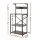Artiss 4-Tier Kitchen Rack with 2 Power Outlets and 6 Hooks Microwave Storage Shelf Black Brown (130cm)
