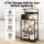 Artiss 4-Tier Kitchen Rack with 2 Power Outlets and 6 Hooks Microwave Storage Shelf Black Brown (130cm)