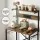 Artiss 4-Tier Kitchen Rack with 2 Power Outlets and 6 Hooks Microwave Storage Shelf Black Brown (130cm)