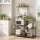 Artiss 4-Tier Kitchen Rack with Pull Out Basket 6 Hooks Microwave Shelf Metal PB Board 90x39x134cm